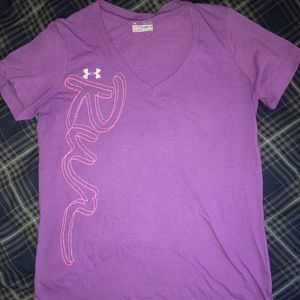 Purple, under armour, semi fitted tee